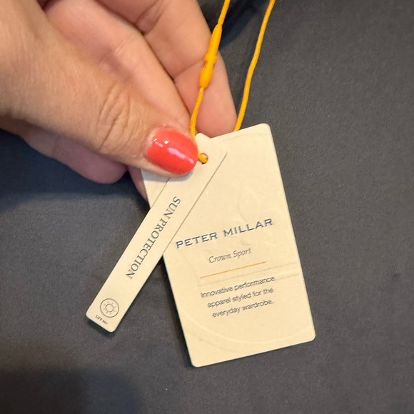 Peter Millar Gray Polo Shirt Classic Style CIBC Logo on sleeve - Picture 3 of 7